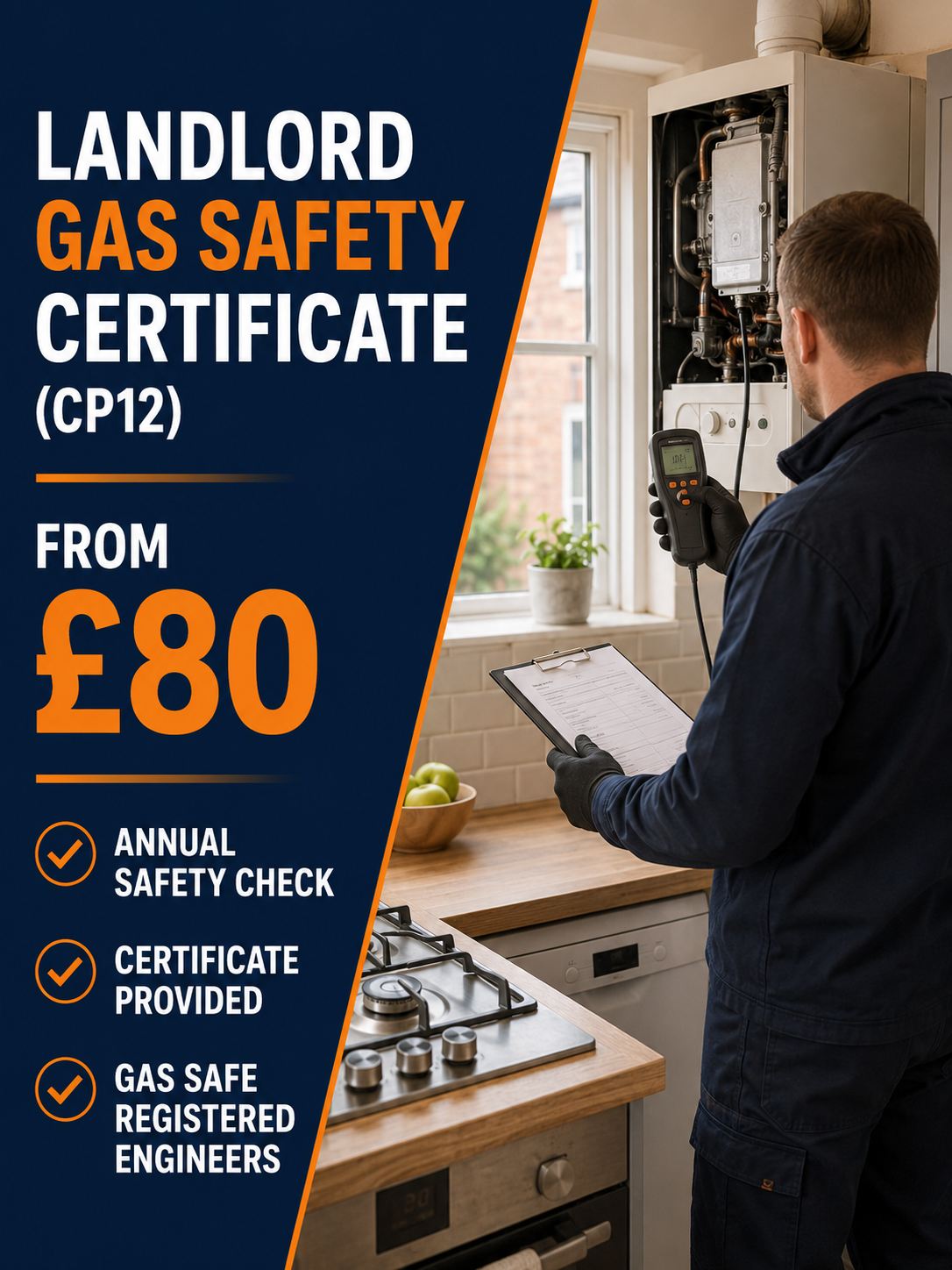 Landlord Gas Safety Certificate CP12 from &pound;80
