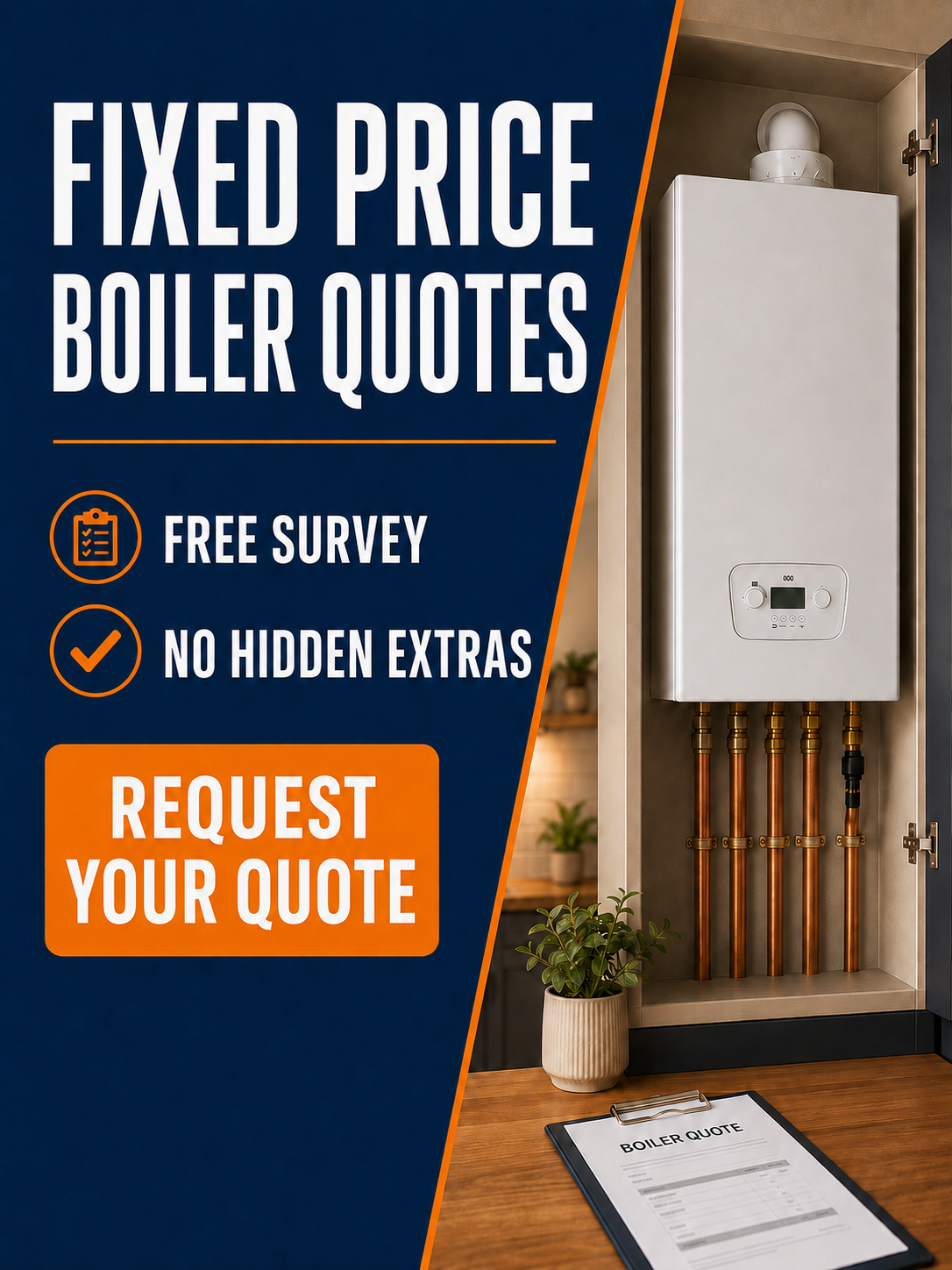 Fixed-price boiler quotes with a free survey and no hidden extras